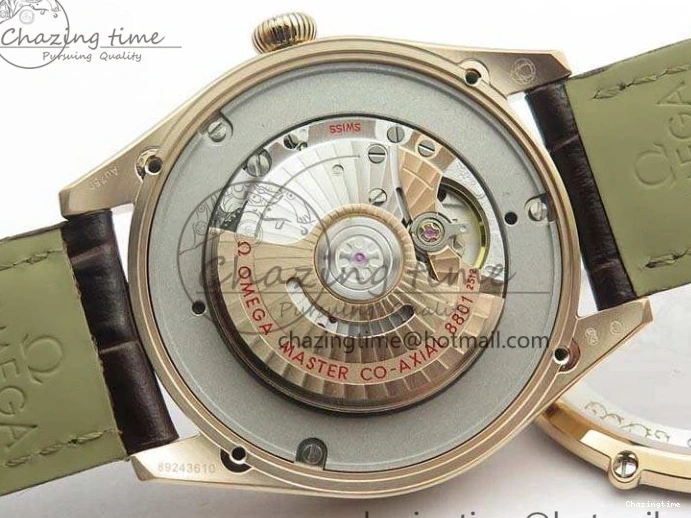 0414 Snug Seamaster Edizione Venezia RG Best Edition Blue Dial On Leather Strap A 8126